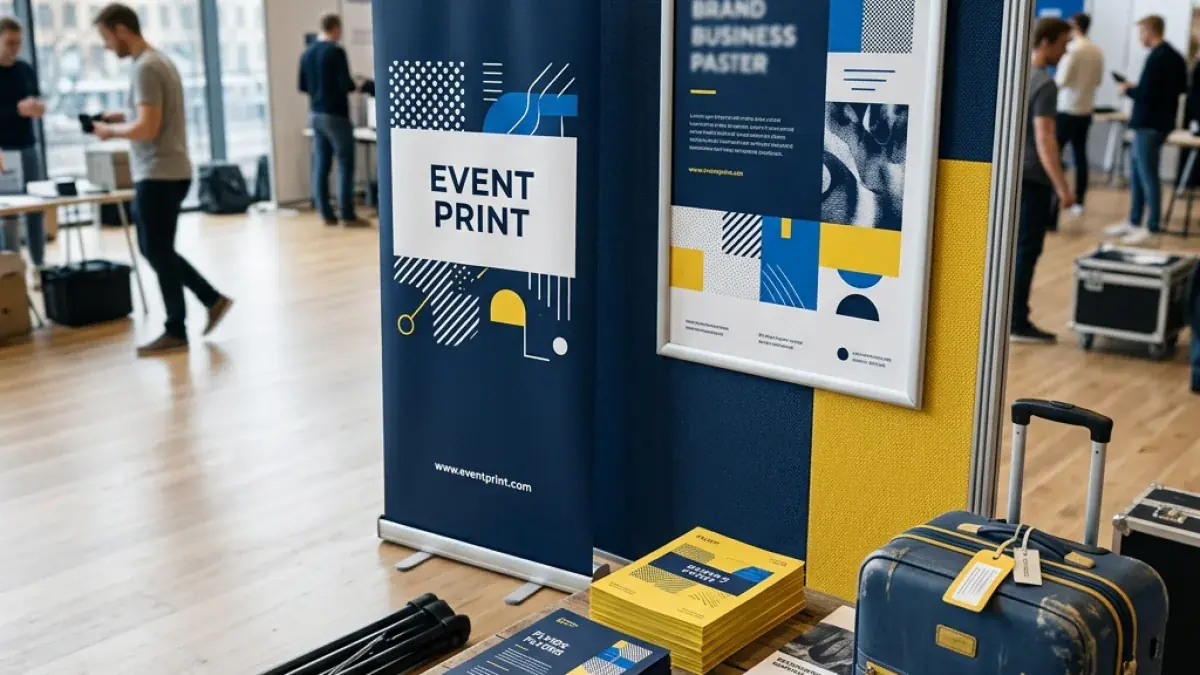 Mässakut med rollup, visitkort, affisch, flyers och eventmaterial i Stockholm